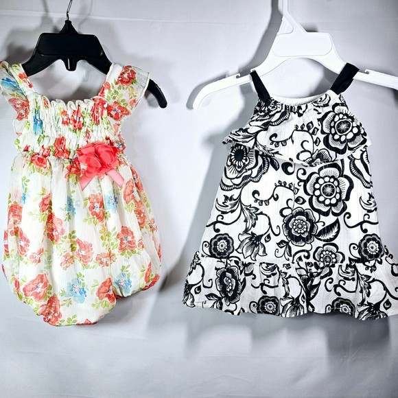 Baby Girl Dresses 3 to 6 Months 10 Dresses 1 Jumper Adorable Assorted Brands - Picture 3 of 9